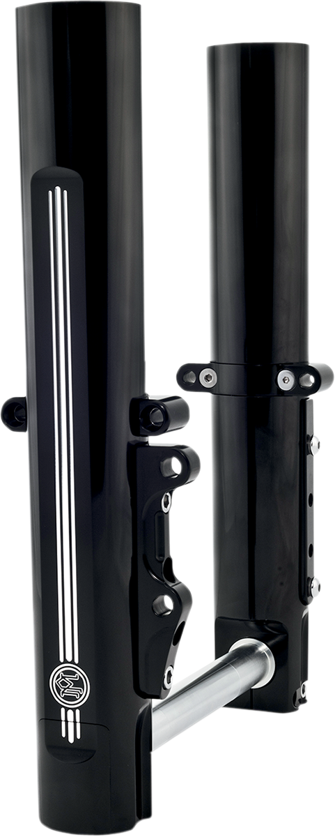 Performance Machine (PM) Fork Leg Kit - Black - Lower - Single Disc - Contrast Cut - '14-'20 FL