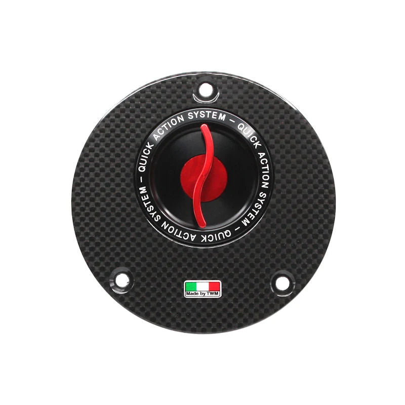 TWM Quick Action Carbon Fiber Gas Cap For Yamaha - TYFP.01 - Red