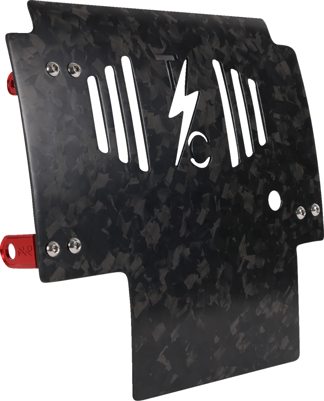 Thrashin Supply CO. Skid Plate - Carbon Fiber/Forged - With Red Brackets - FLHX/FLTRX