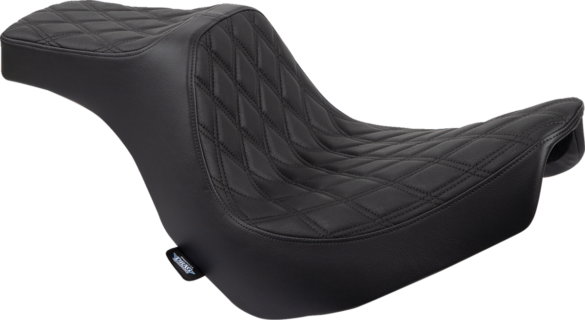 Drag Specialties Seats Predator III 2-Up Seat - Vinyl - Double Diamond - Black Stitching - FL/FX '18-'24