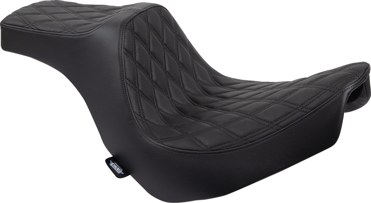 Drag Specialties Seats Predator III 2-Up Seat - Vinyl - Double Diamond - Black Stitching - FL/FX '18-'24