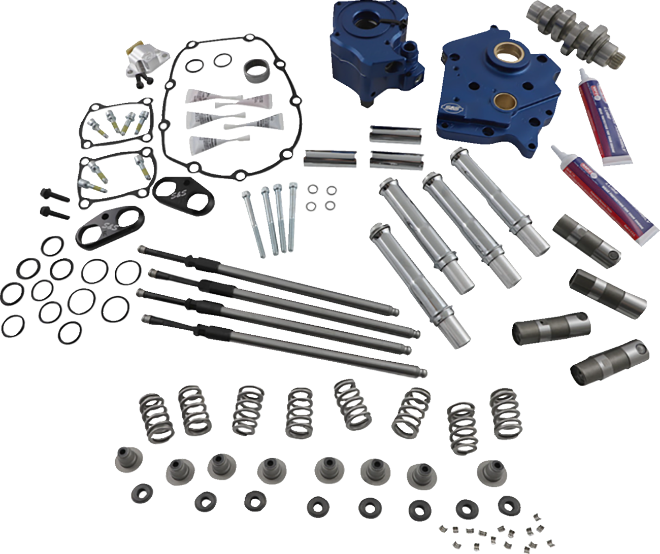 S&S Cycle Cam Chest Kit - Oil Cooled - Chain Drive - 540 Cam - Chrome Pushrod Tubes - M8