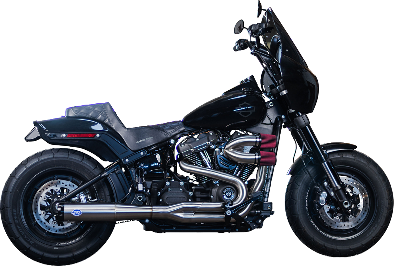S&S Cycle 2-Into-1 Superstreet Exhaust System - Brushed Stainless Steel