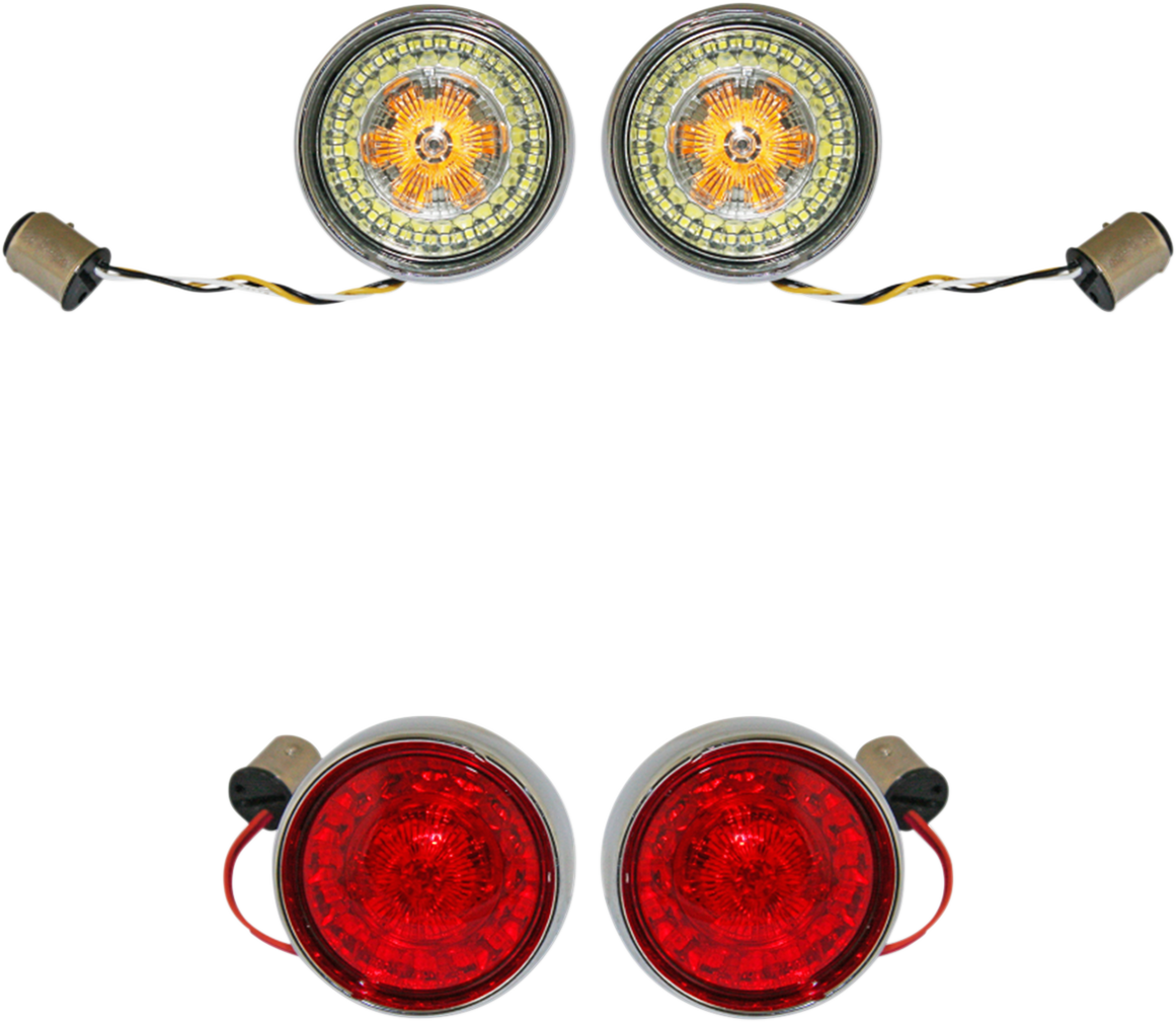 Custom Dynamics Full Bullet Turn Signal Conversion Kit - Chrome