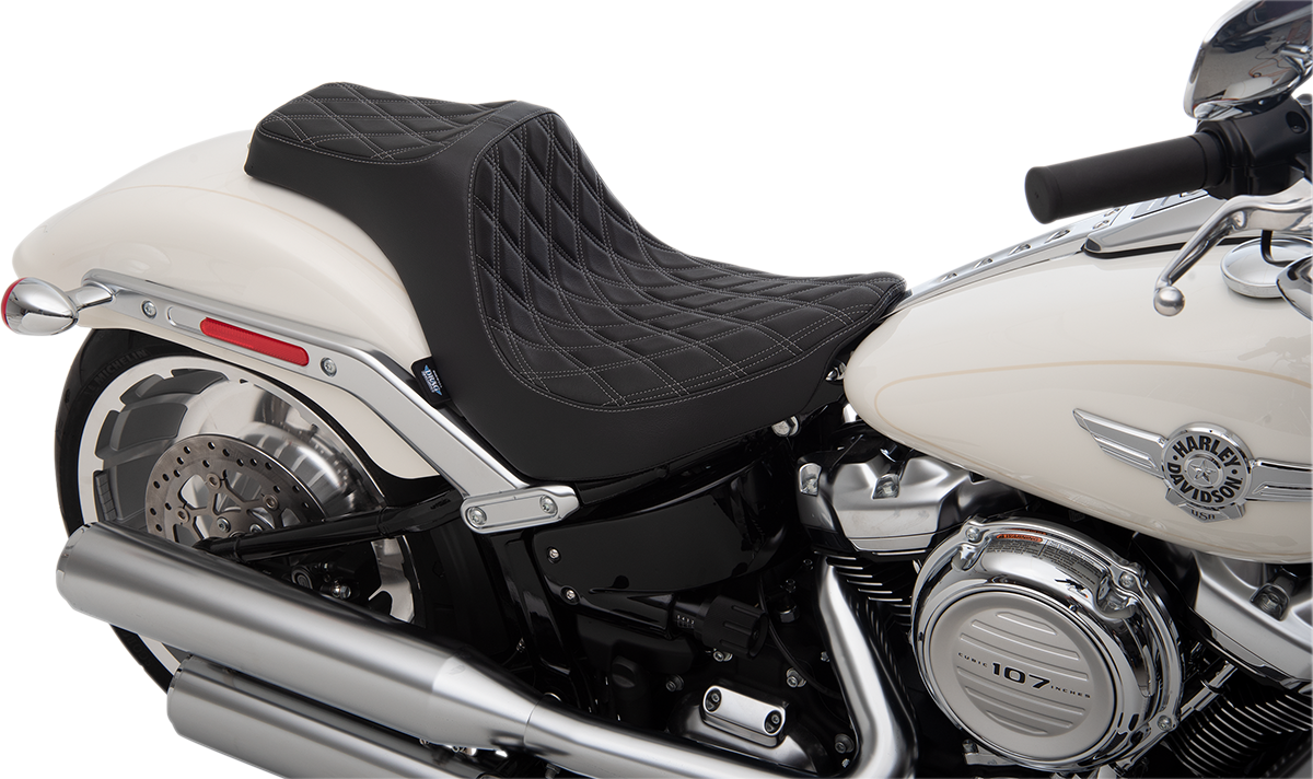 Drag Specialties Seats Predator III Seat - Double Diamond - Silver Stitching - FLFB/S '18-'25