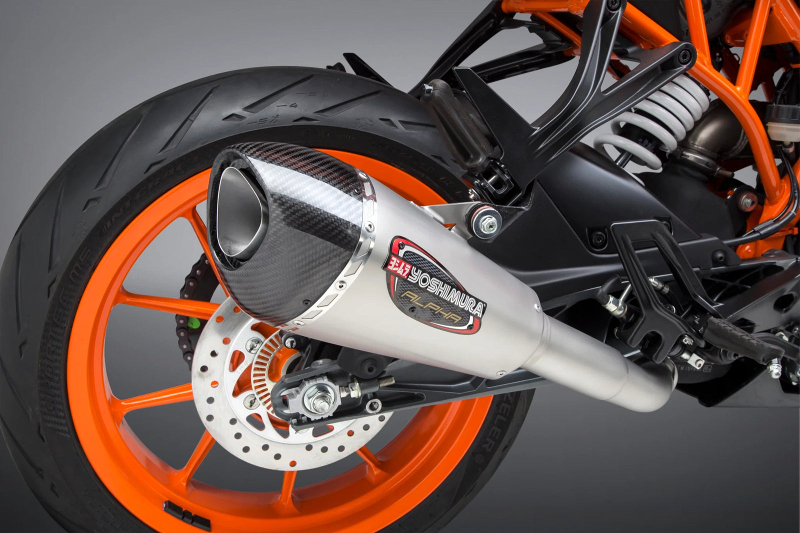 Yoshimura 390 DUKE 17-20/Rc390 17-20 ALPHA T Stainless Slip-On Exhaust, W/ Stainless Muffler