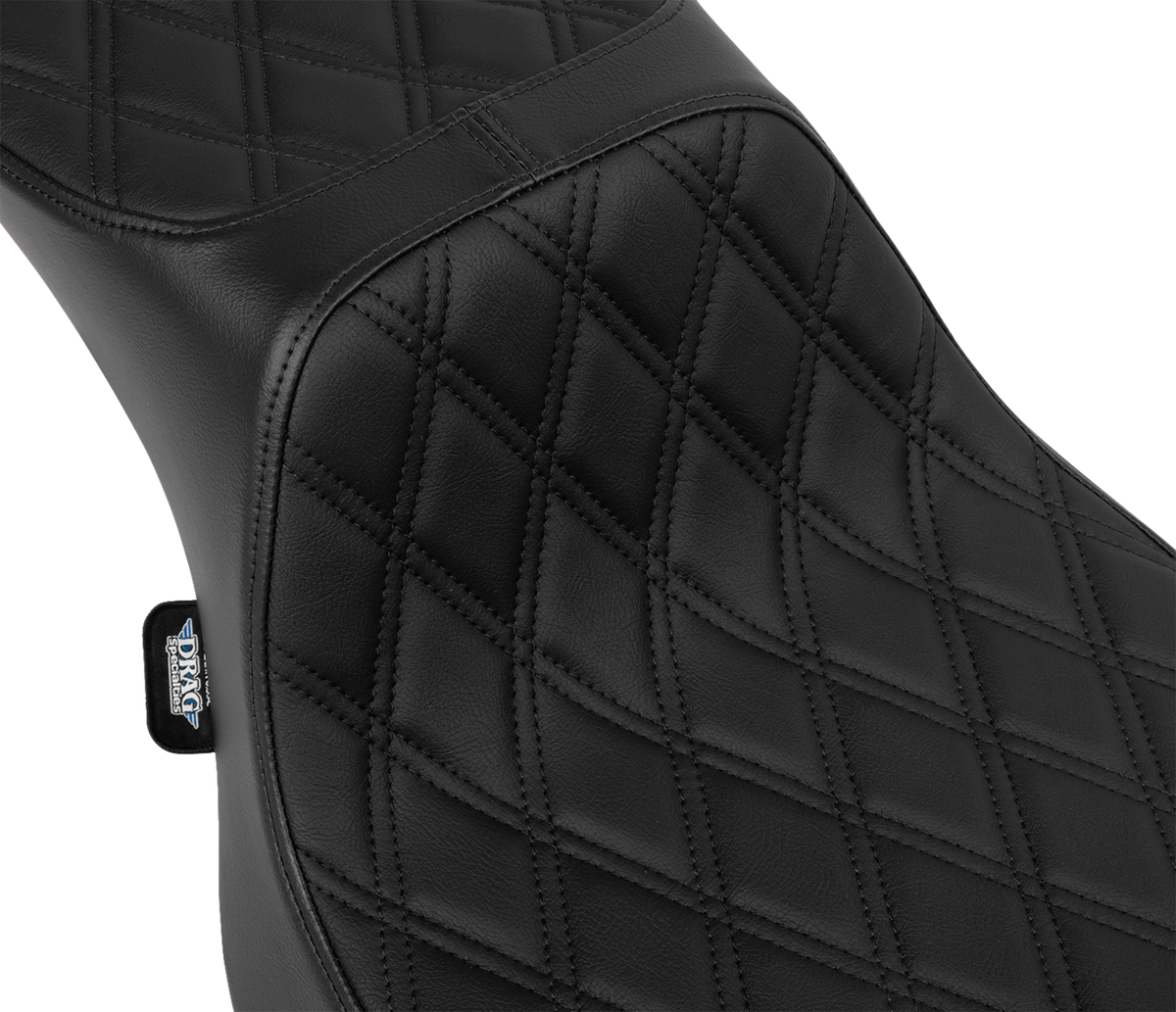Drag Specialties Seats Performance Predator 2-Up Seat - Vinyl - Black Double Diamond Stitch - FLHX/FLTR '23-'24