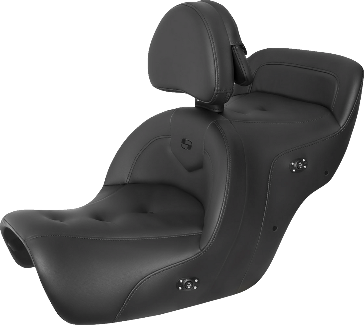 Saddlemen RoadSofa™ Seat - With Backrest - Pillow Top - Black - Heated - GL1500 '88-'00
