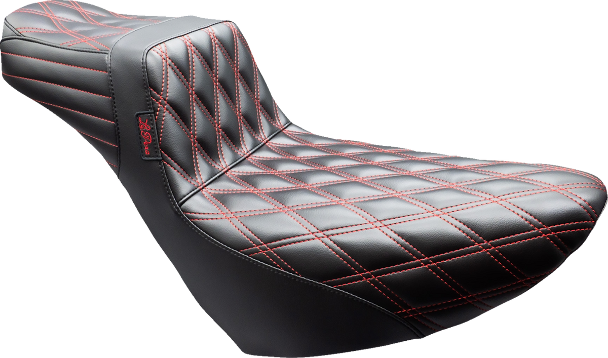 Le Pera Tailwhip Daddy Long Legs Seat - Black - Double Diamond - Red Stitch - FL/FX '18-'25
