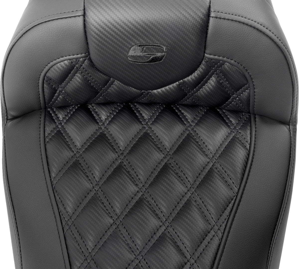Saddlemen RoadSofa™ Seat - With Backrest - Carbon Fiber - Lattice Stitch - FLTR/FLHX '23-'24