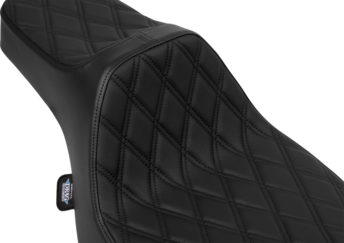 Drag Specialties Seats Extended Reach Predator III Seat - Vinyl - Black Double Diamond Stitch - FLH/FLT '23-'25