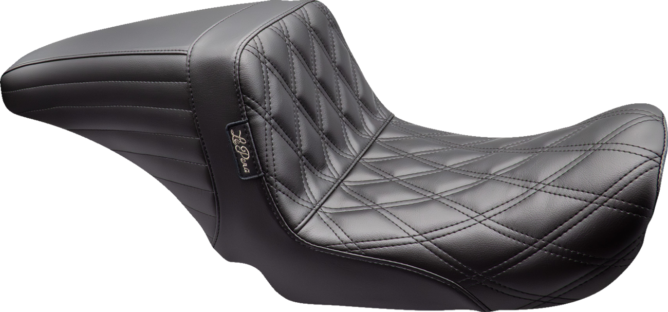 Le Pera Kickflip Up Front Seat - Double Diamond - Black - Dyna '06-'17