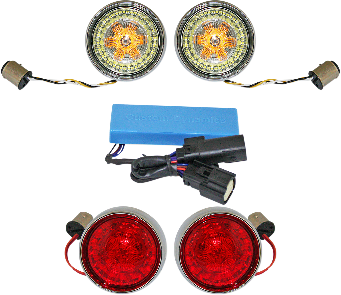 Custom Dynamics Full Bullet Turn Signal Conversion Kit - Chrome