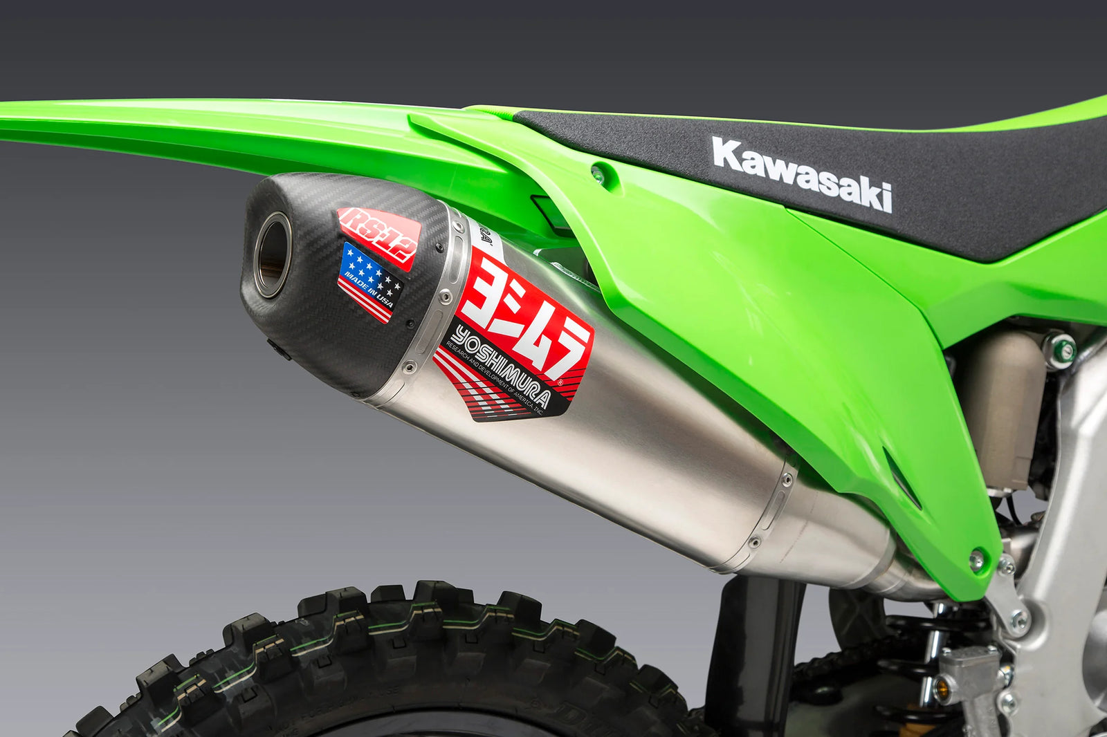 Yoshimura KX250/X 21-24 RS-12 Stainless Full Exhaust, W/ Aluminum Muffler
