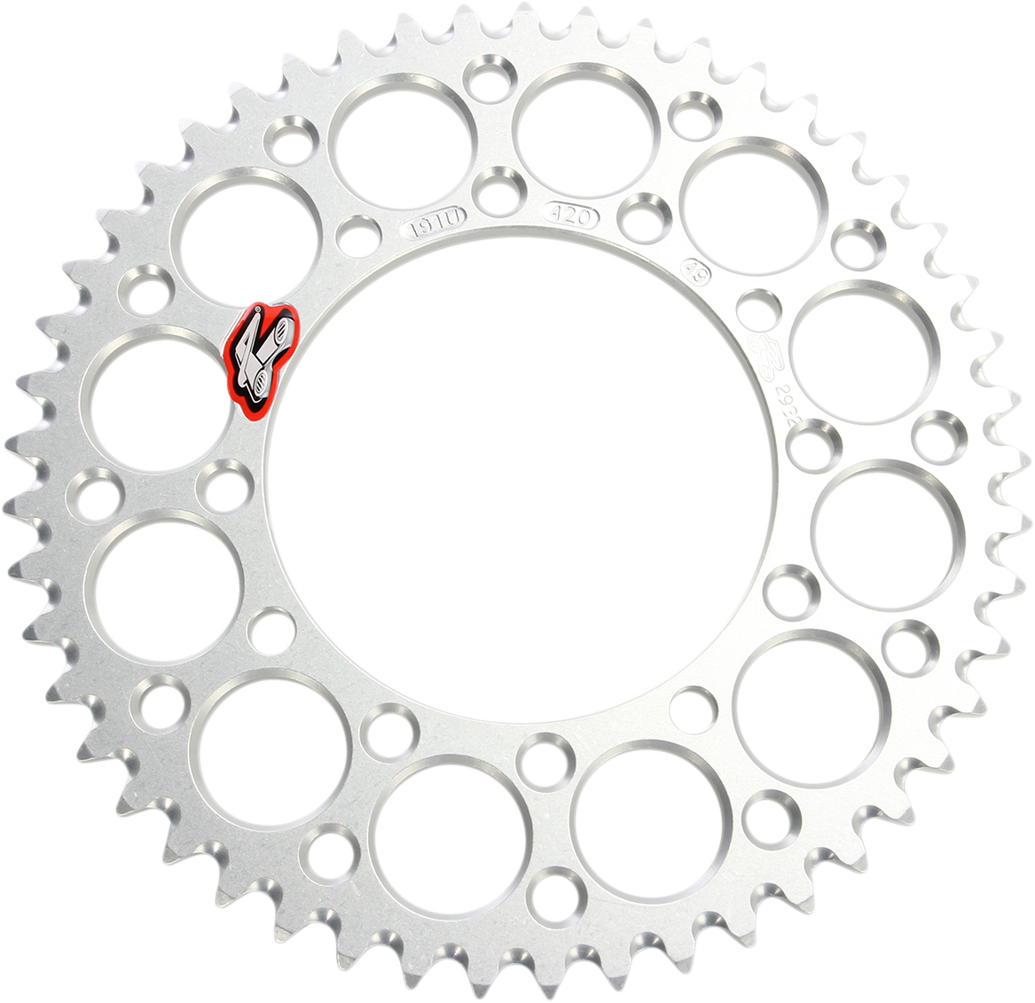 Renthal Rear Sprocket - Aluminum - 49 Tooth - Silver - Kawasaki