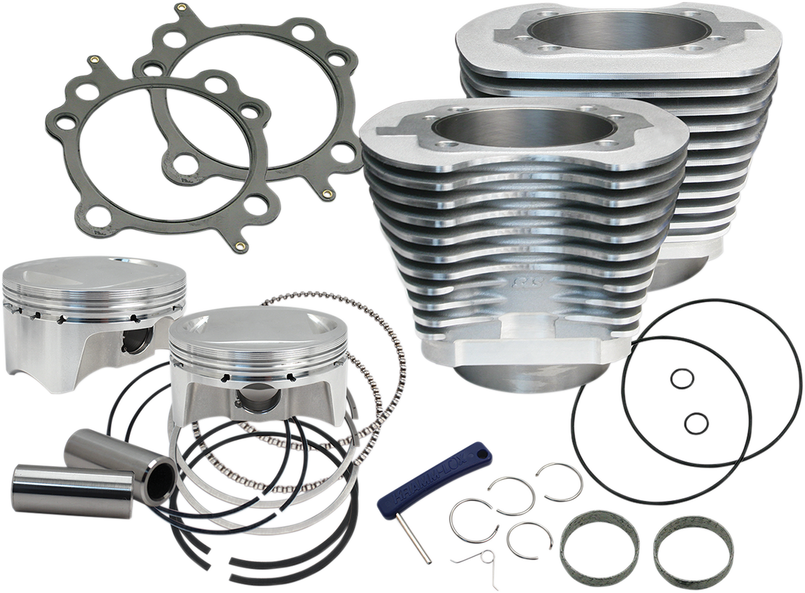 S&S Cycle 4" Big Bore Bolt-In Sidewinder® Cylinder Kit - 110" - Silver