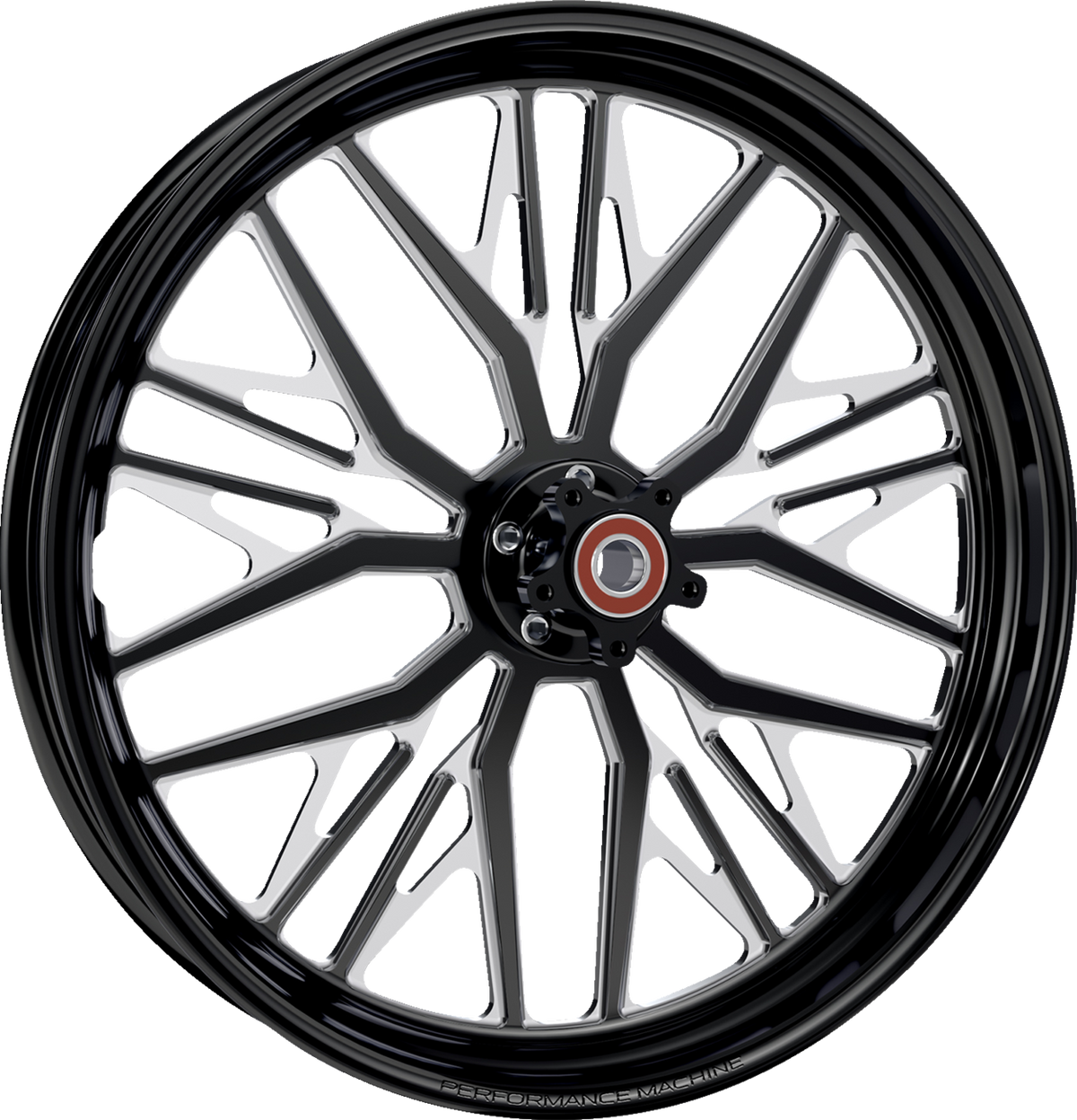 Performance Machine (PM) Wheel - Nivis - Front - Dual Disc/With ABS - Black/Contrast Cut Platinum - 21x3.5