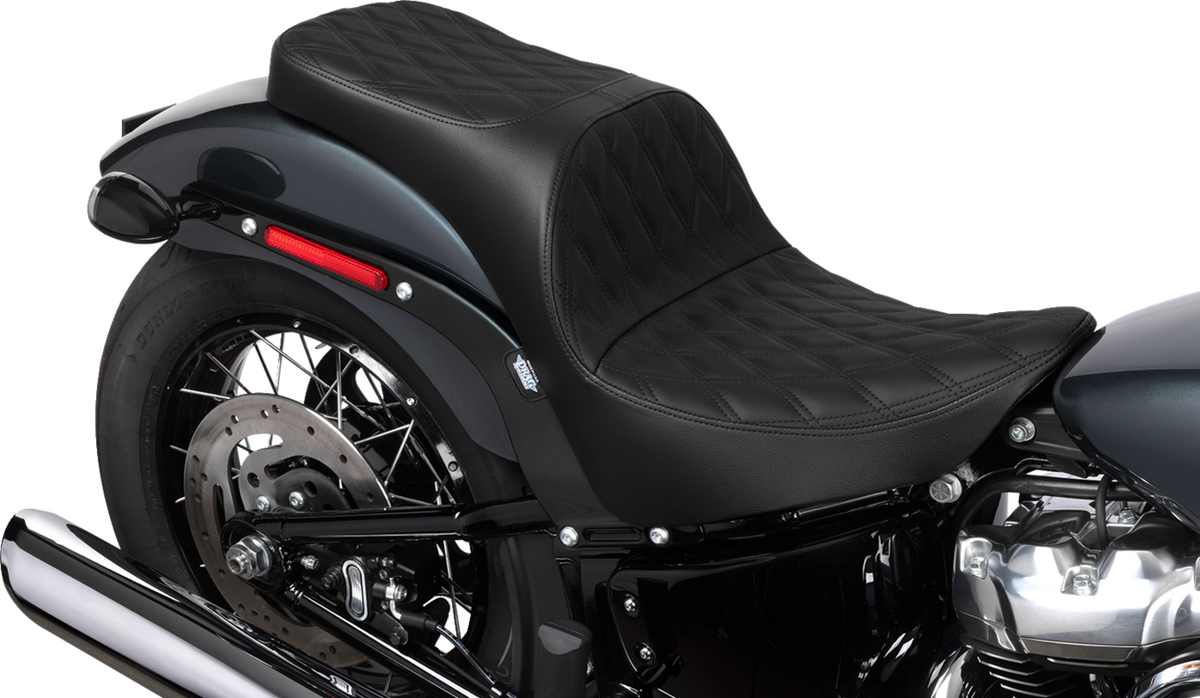 Drag Specialties Seats Freedom Seat - Solar Leather - Double Diamond Black Stitch - FL/FX '18-'25