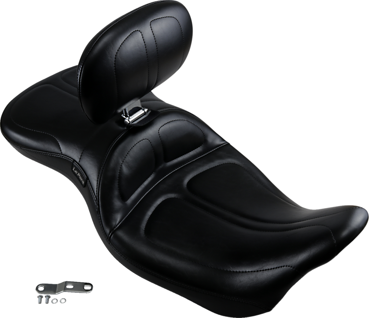 Le Pera Maverick Seat - With Backrest - Stitched - Black - FL '08-'23