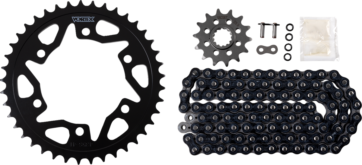 Vortex Chain And Sprocket Kit - WSS - Black - Kawasaki Ninja 400
