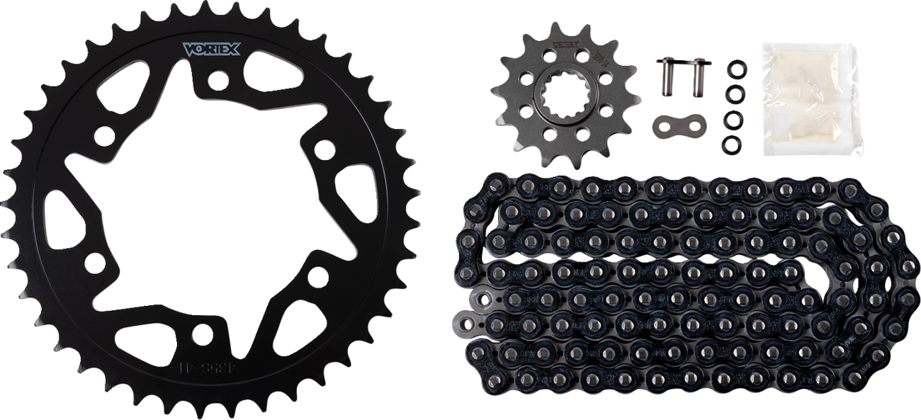 Vortex Chain And Sprocket Kit - WSS - Black - Kawasaki Ninja 400