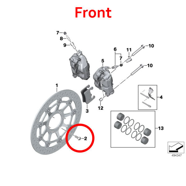 Proti Titanium Front Rear Brake Rotor Bolt Kit for S1000RR M1000RR