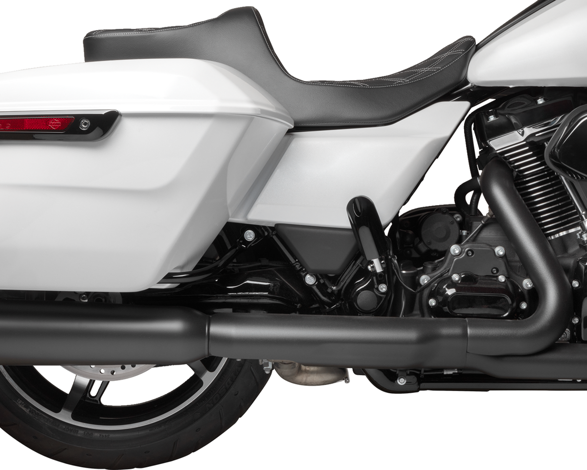 Drag Specialties Seats Predator III 2-Up Seat - Vinyl - Double Diamond - Silver Stitching - FLT/FLH '23-'24