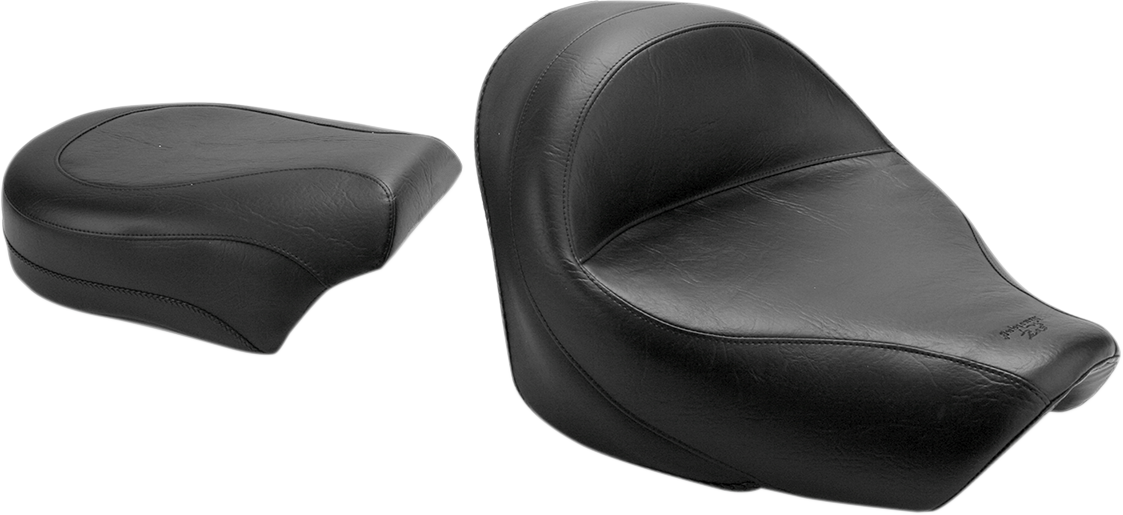 Mustang Seat - Vintage - Wide - Touring - Without Driver Backrest - Two-Piece - Smooth - Black - VT750