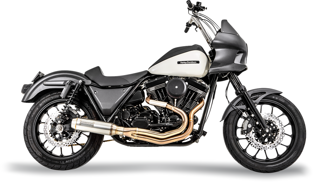 Bassani Xhaust 2-Into-1 Exhaust System With Super Bike 4" Muffler - Stainless Steel
