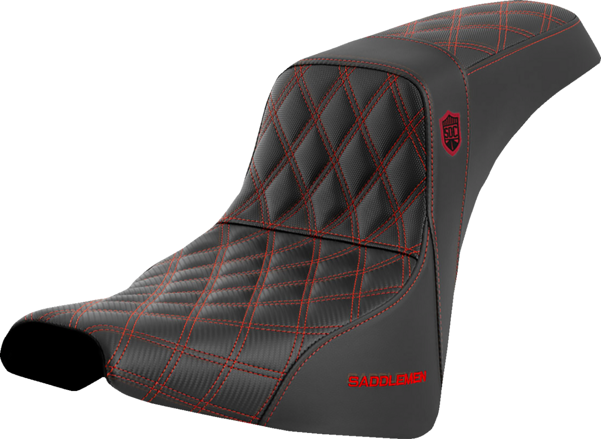 Saddlemen Pro Series SDC Performance Seat - W/O Backrest - Red Stitch - FXBB/FXST '18-'23