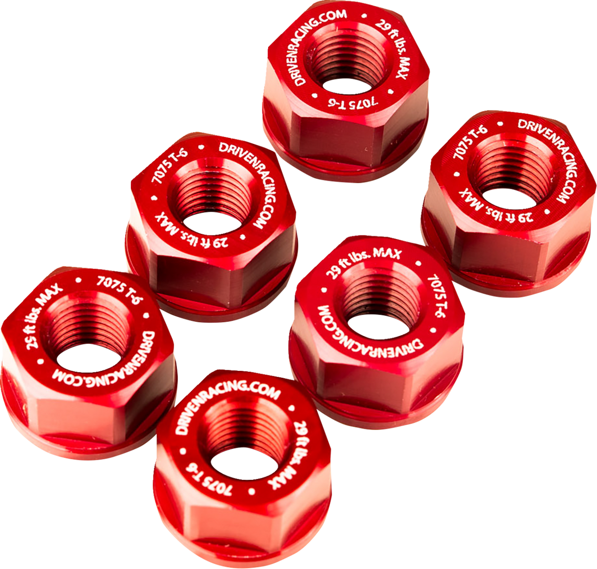 Driven Racing Sprocket Nuts - Sport Bike - Red - M10 X 1.25