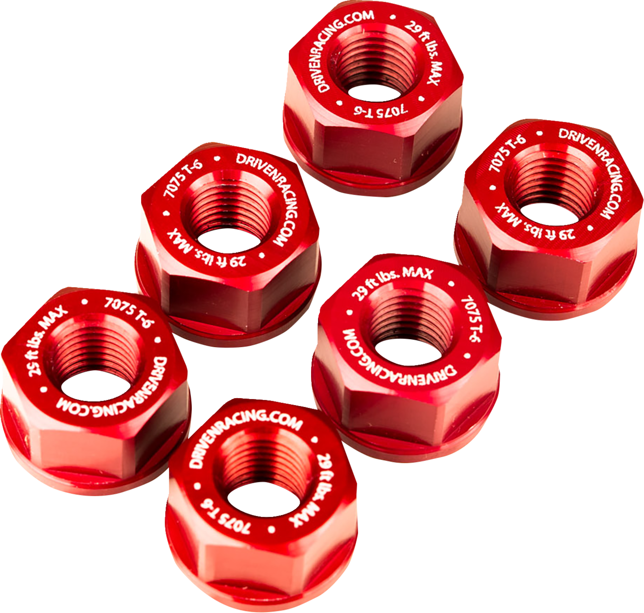 Driven Racing Sprocket Nuts - Sport Bike - Red - M10 X 1.25