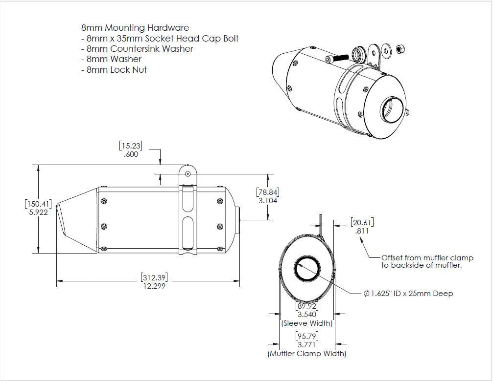 Yoshimura Builder Series RS-3 Mini Bike Muffler Kit