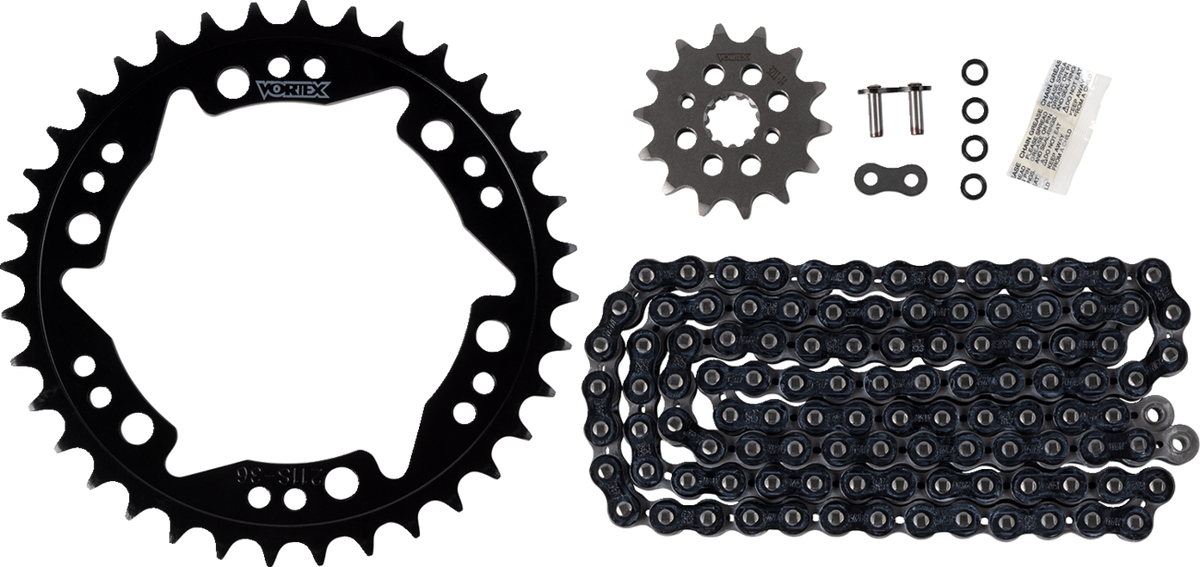 Vortex Chain And Sprocket Kit - WSS - Black - Honda CB300F/CBR300R