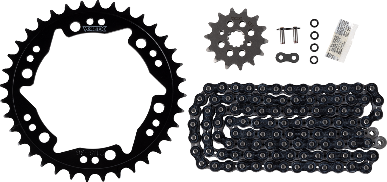 Vortex Chain And Sprocket Kit - WSS - Black - Honda CB300F/CBR300R