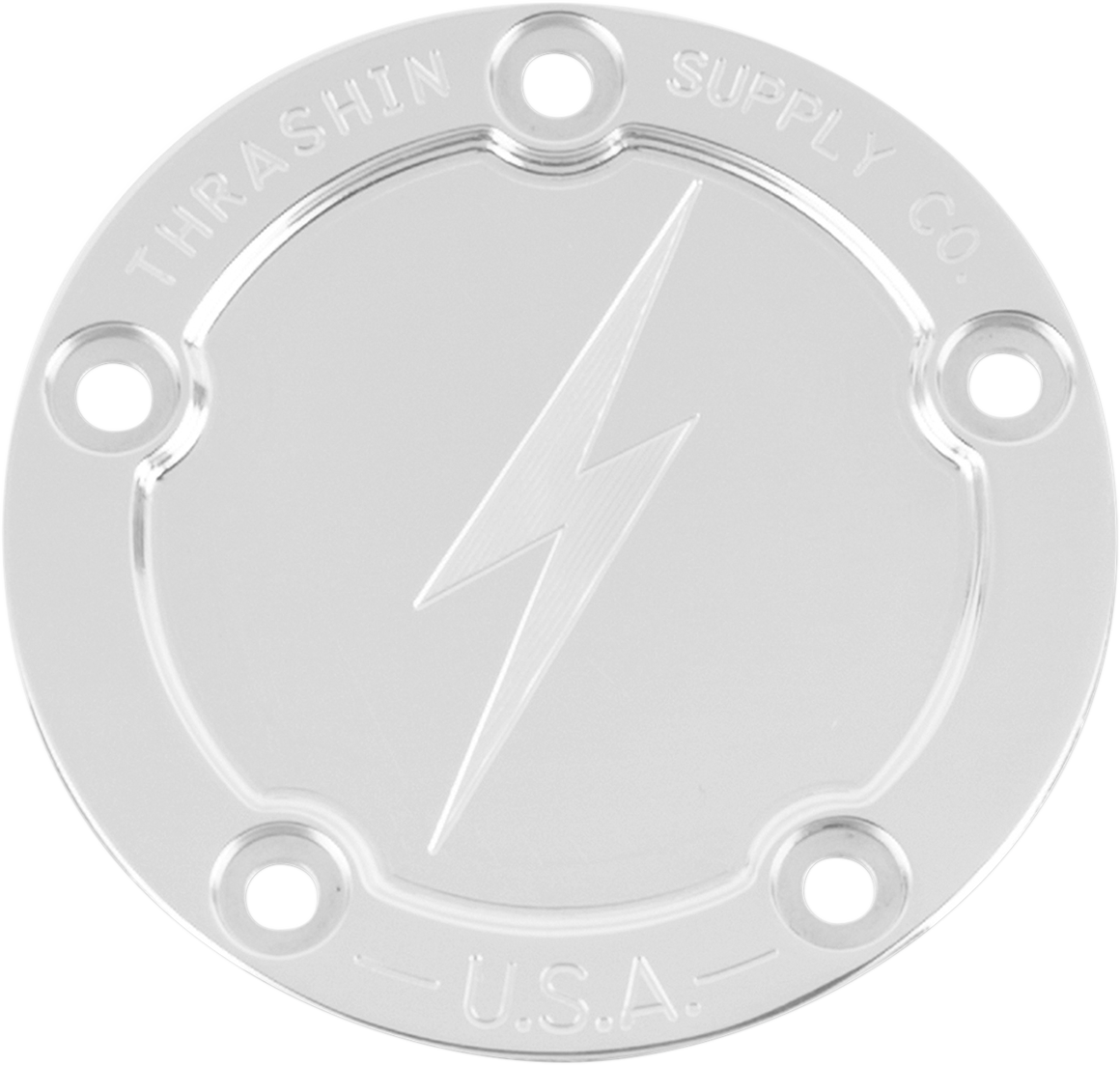Thrashin Supply CO. Points Cover - Dished - Polished - 5 Hole - Twin Cam