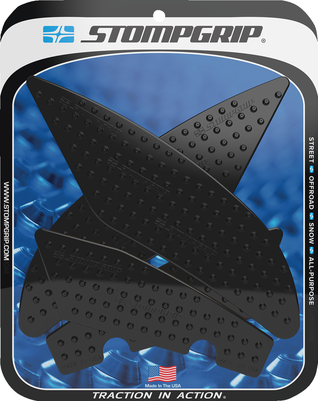 StompGrip Tank Grips - Volcano - Black - Yamaha - YZF '17-'20