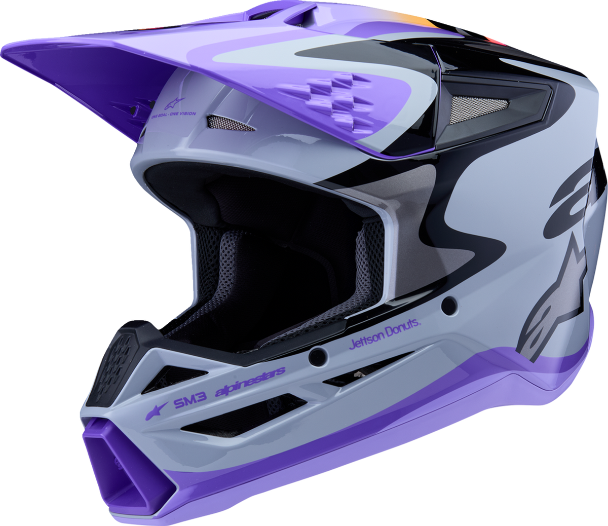 Alpinestars Youth SM3 Helmet - Jettson - Glosss Black/Gray/Purple - Medium