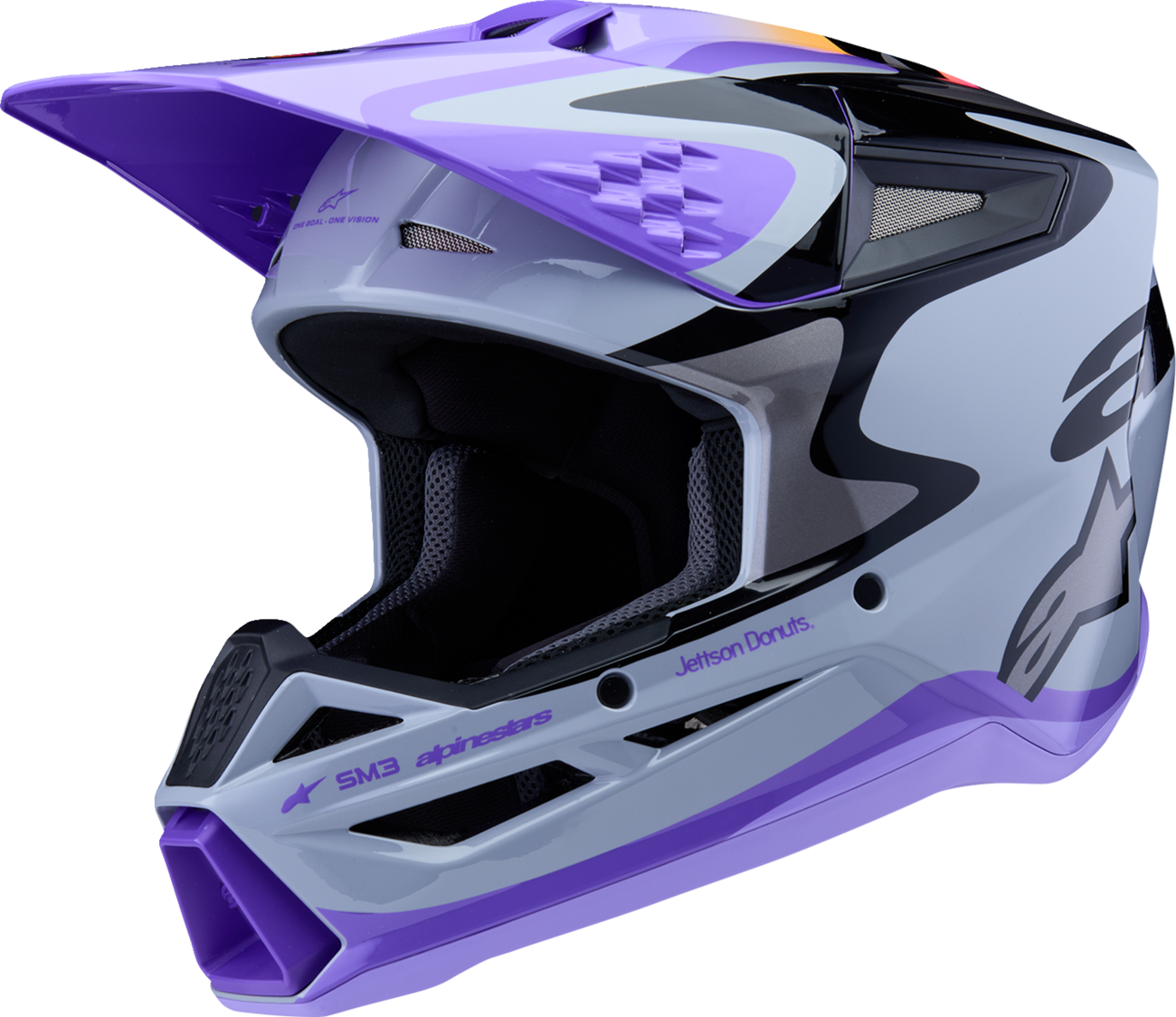 Alpinestars Youth SM3 Helmet - Jettson - Glosss Black/Gray/Purple - Medium