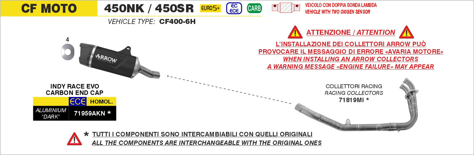 Arrow 71819MI Stainless Steel Racing Headers
