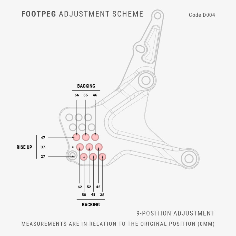Bonamici Racing Adjustable Rearsets - Ducati Streetfighter V2 - V2S