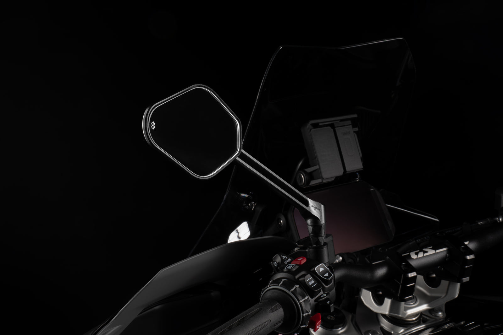 Gilles Tooling STRATOS Left-Hand Dashboard Mirror, Matt Black