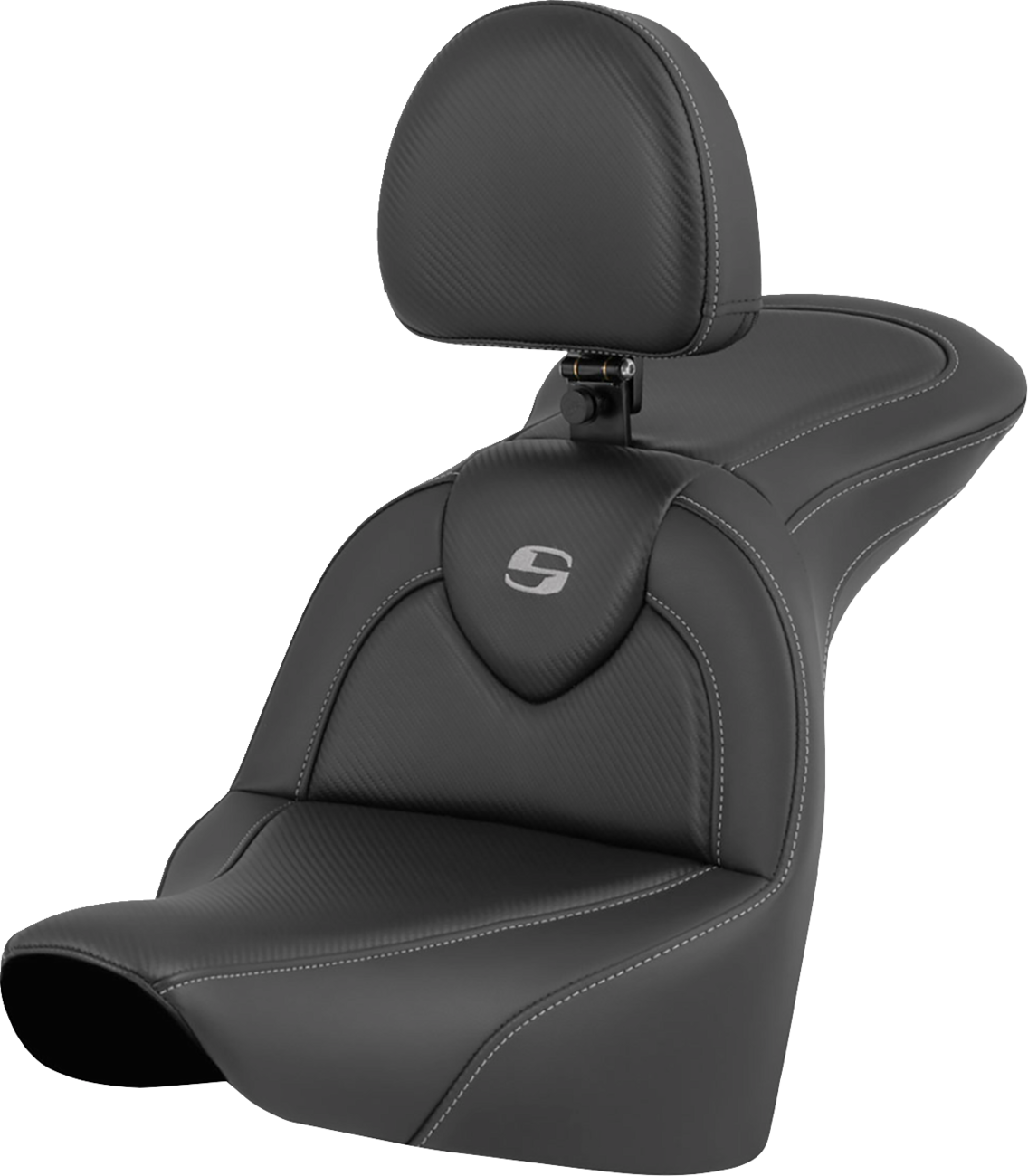 Saddlemen RoadSofa™ Seat - Carbon Fiber - With Driver Backrest - FLFB/FXBR '18-'25
