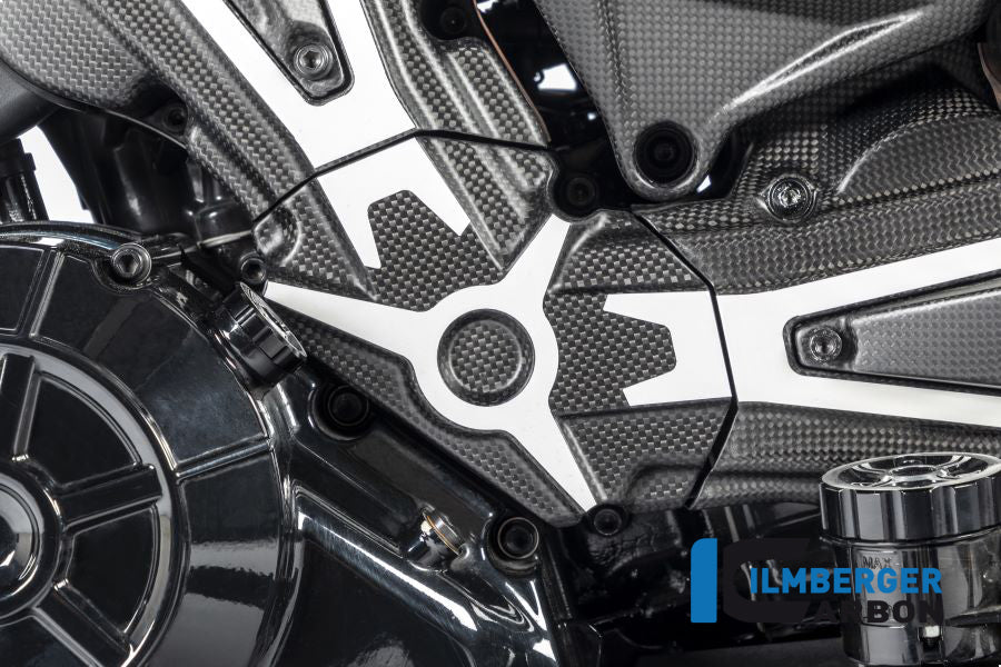 Ilmberger Carbon Cam Belt Covers With Chrome Decal Ducati XDiavel 2016 - Matte