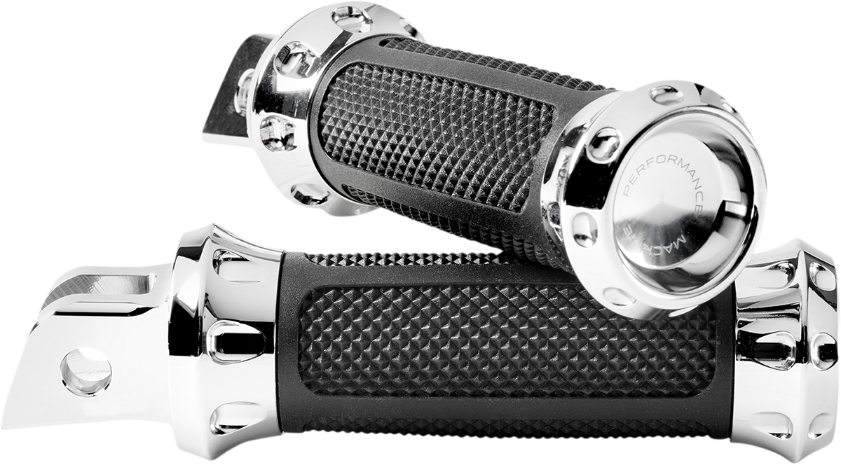 Performance Machine (PM) Overdrive Foot Pegs - Driver - Chrome - FL/FX