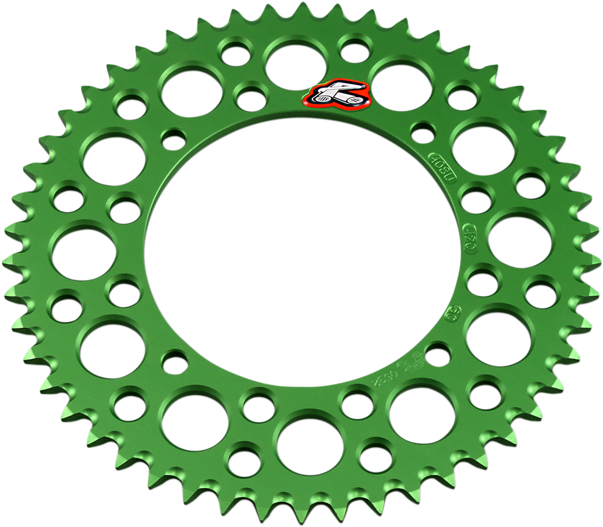 Renthal Rear Sprocket - Aluminum - 50 Tooth - Green - Kawasaki/Suzuki