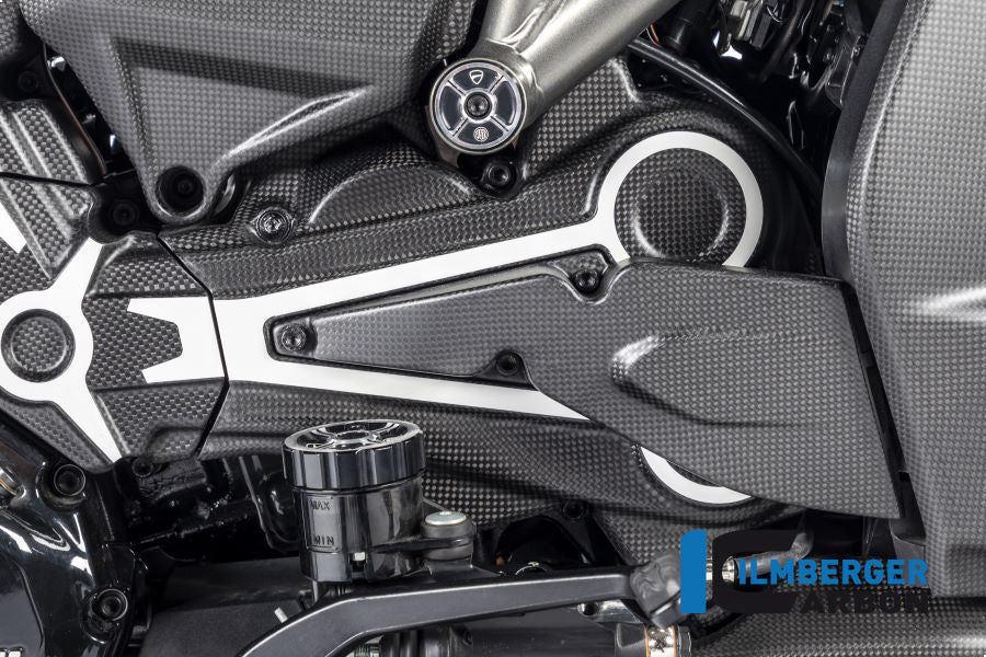 Ilmberger Carbon Cam Belt Covers With Chrome Decal Ducati XDiavel 2016 - Matte