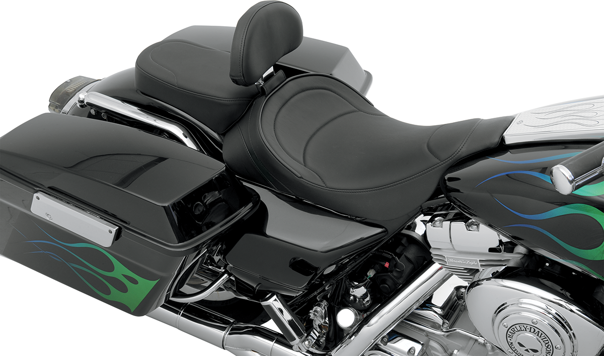 Drag Specialties Seats Solo Seat - Mild Stitched - Driver Backrest - FLT '97-'07