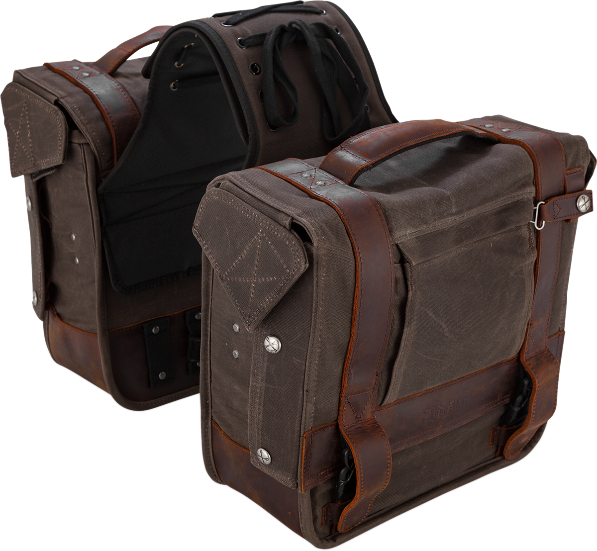 Burly Brand Throw-Over Saddlebag - Dark Oak
