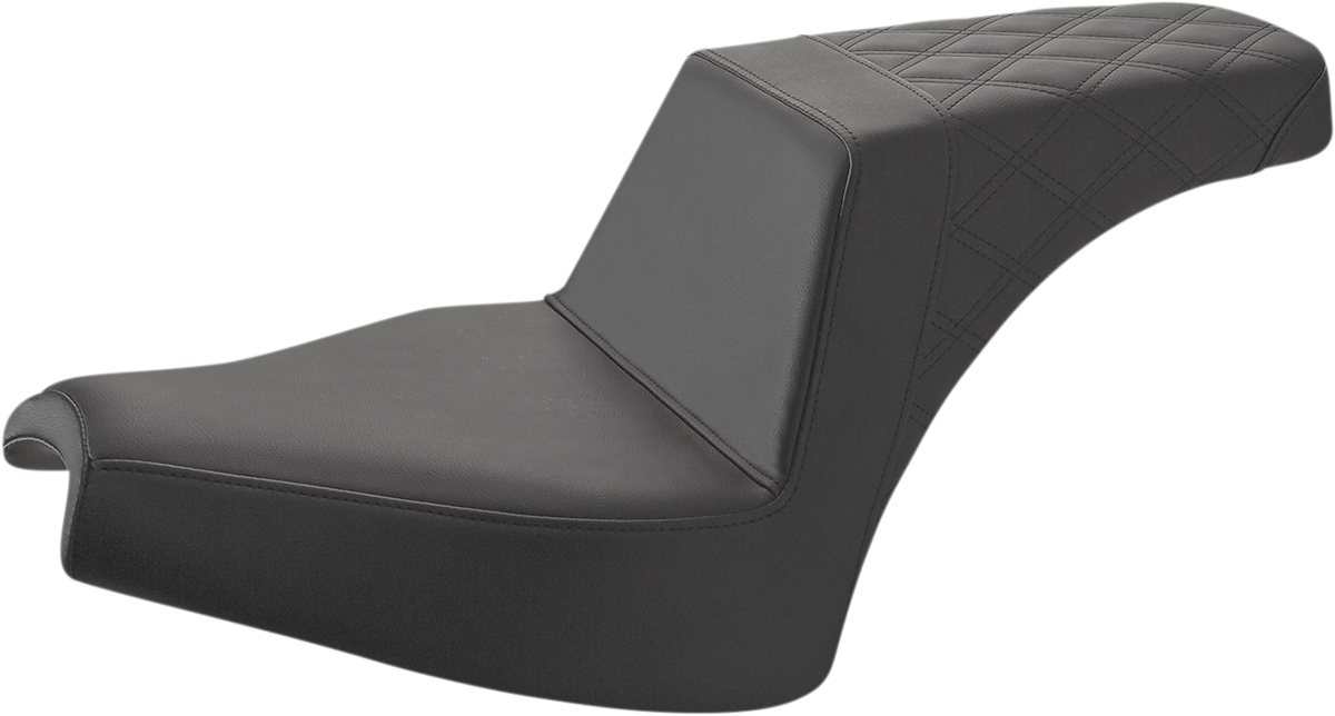 Saddlemen Step-Up Seat - Front Smooth/Rear Lattice Stitch - Black - Chief